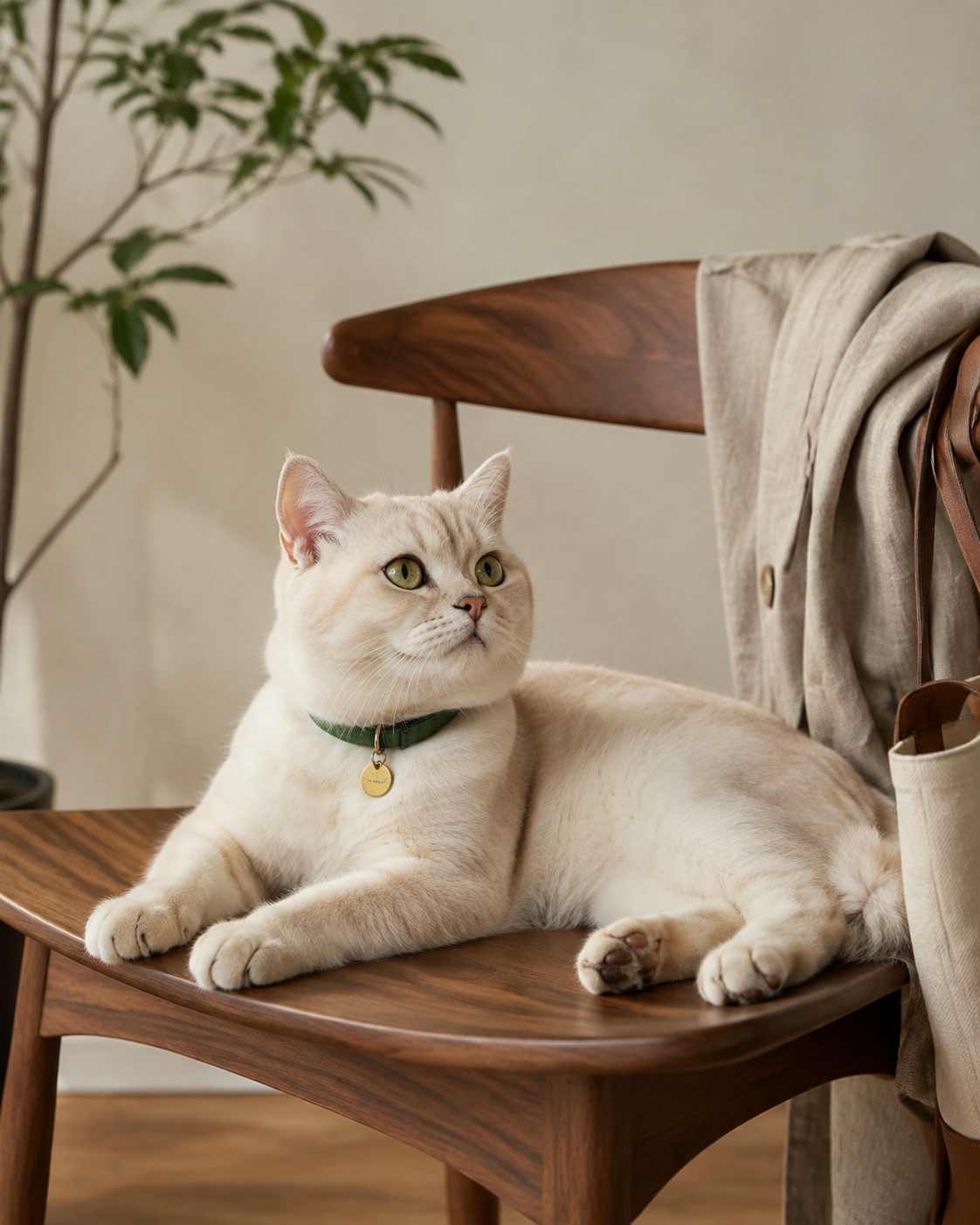 猫咪佩戴静静猫项圈